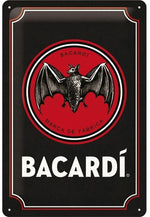 Bacardi Logo Zwart – Metalen Wandbord 20 x 30 cm