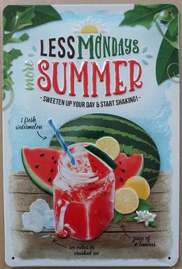 Tin Sign 20x30cm Coctail Summer