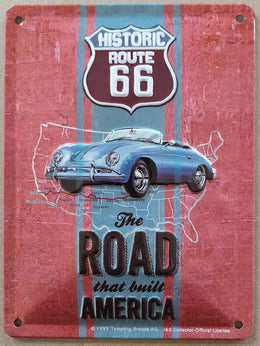 Tin Sign 15x20cm Historic Route 66 The Road