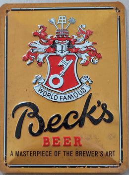 Tin Sign 15x20cm Becks bier