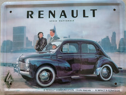 Tin Sign 15x20cm Renault 4cv