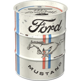 Money Box Oil Barrel Ford Mustang - Horse & Stripes Logo Spaarpot (31510)