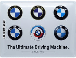 BMW Logo Evolution – Metalen Wandbord 30 x 40 cm