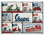 Magneetset Vespa Model Chart