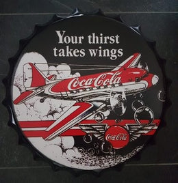 Metalen Bierdop/Kroonkurk – Coca Cola Vliegtuig Edition