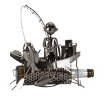 Metalen Flessenhouder – Visser in Boot (5594)