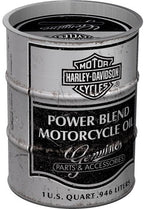 Money Box – Olievat Spaarpot Harley-Davidson Power Blend Oil (Zilver)