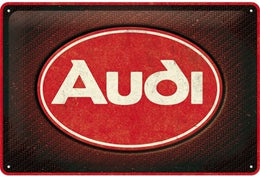 tin sign 20 x 30 Audi / Logo Red Shine
