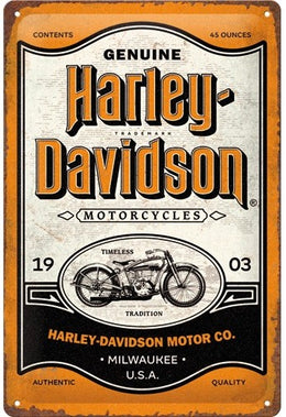 Harley-Davidson Motorcycles – Metalen Wandbord 20 x 30 cm
