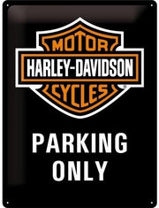 Harley-Davidson Parking Only – Metalen Wandbord 30 x 40 cm
