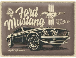Ford Mustang The Boss – Metalen Wandbord 30 x 40 cm