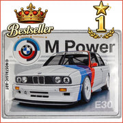 BMW Motorsport M Power E30 – Metalen Wandbord 30 x 40 cm