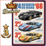 24 Uur van Le Mans 1966 – Ford GT40 Winnaars – Metalen Wandbord 30 x 40 cm