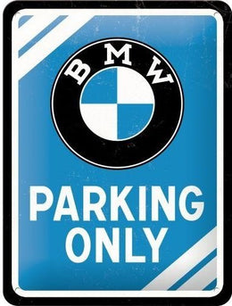 BMW Parking Only Blue – Metalen Wandbord 15 x 20 cm