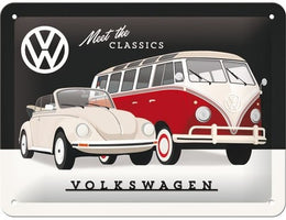 Tin Sign 15 x 20 cm VW / Meet The Classics