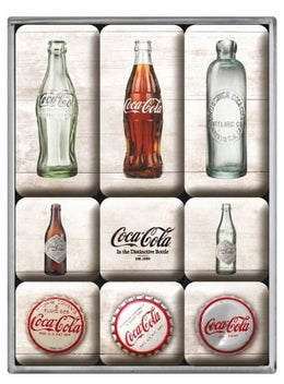 9-delige Bottle Coca Cola magneet set