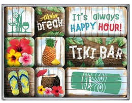 9-delige Tiki Bar magneet set