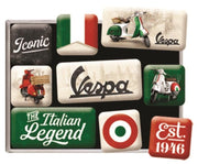 9-delige Vespa the Italian Legend magneet set