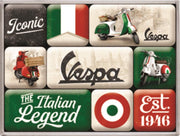 9-delige Vespa the Italian Legend magneet set