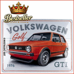 VW Golf GTI 1976 – Metalen Wandbord 30 x 40 cm