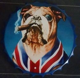 Metalen Bierdop/Kroonkurk – Bulldog met Sigaar Edition