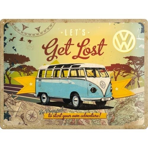 Tin sign 30cm x 40cm Lets get Lost VW
