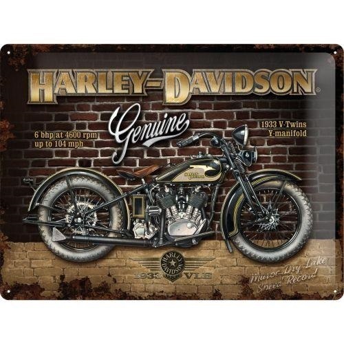 Tin Sign 30 x 40 cm Harley/Davidson Brick Wall