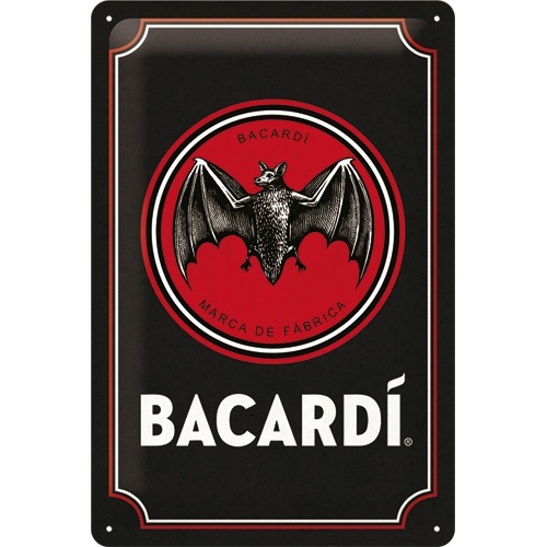 Tin Sign 20 x 30 Bacardi / Logo Black