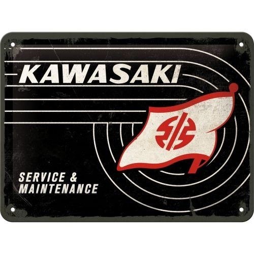 Tin Sign 15 x 20 cm Kawasaki Tank Logo