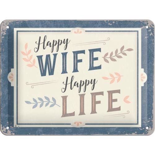 Tin Sign 15 x 20 cm Happy Wife