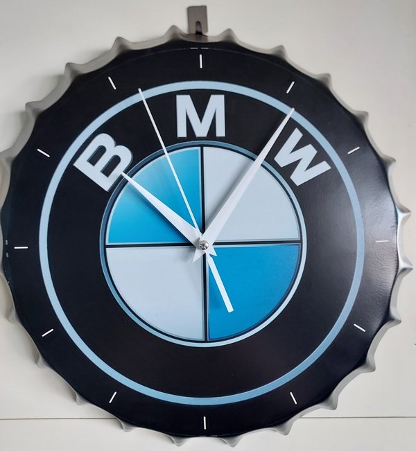 Retro metal signs wandklok BMW.