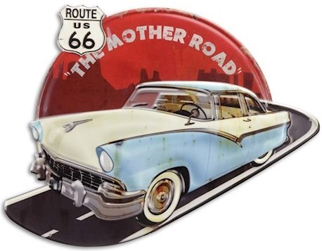 Retro metal signs wall decoratie: The Mother Road NV19