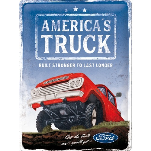 Metalen wandplaat 30x40cm Ford-America's Truck F100