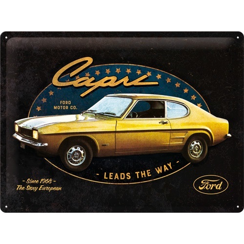 Metalen wandplaat 30x40cm Ford-Capri Leads the Way (Special Edition)